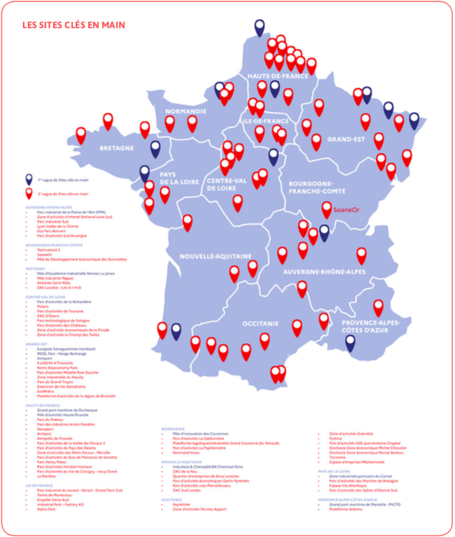 78 sites clés en main sont identifiés en France pour favoriser l'investissement industriel.