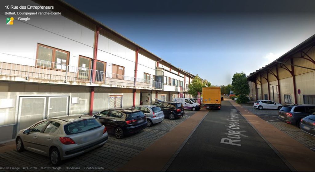 MS Innov est actuellement installé rue des Entrepreneurs, à Belfort. (copie d'écran Google Street View).