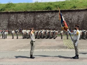 Passation de commandement au 35e régiment d'infanterie de Belfort, le 25 juin 2021.