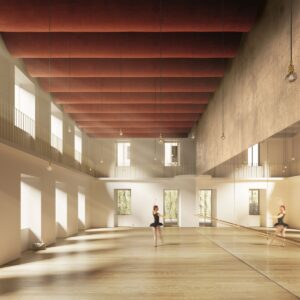 La salle de danse futur centre culturel Simone-Veil, dans l'ancienne maison Hirsch, place Velotte, à Montbéliard.