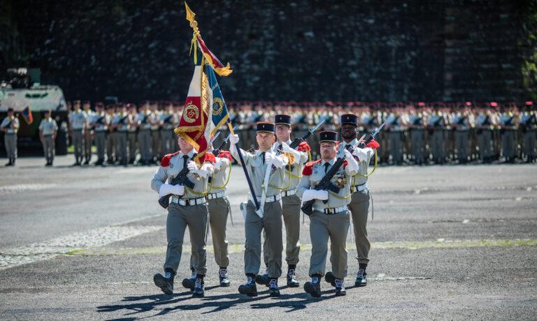Cérémonie, le 2 juin 2023, de la passation de commandement du chef de corps du 35e régiment d'infanterie de Belfort (©35e RI).