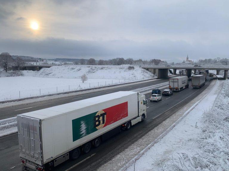 Autoroute A36 bloquée dans le sens Belfort-Besançon. | ©Le Trois - T.Q.