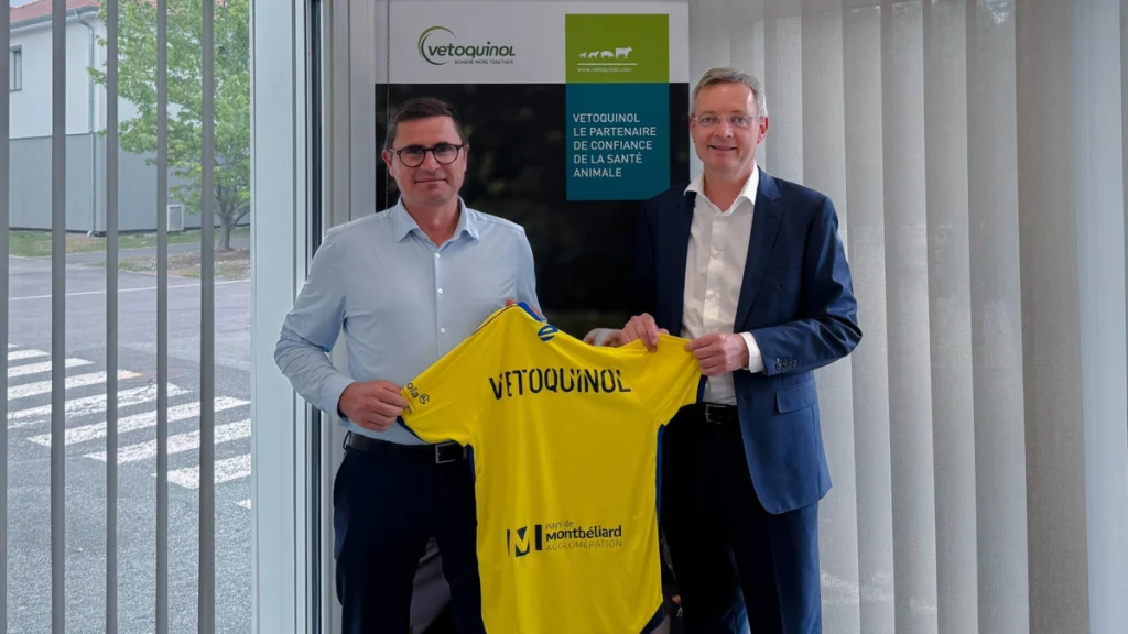 Clément Calvez, président du FC Sochaux-Montbéliard, et Matthieu Fréchin, p-dg de Vetoquinol.