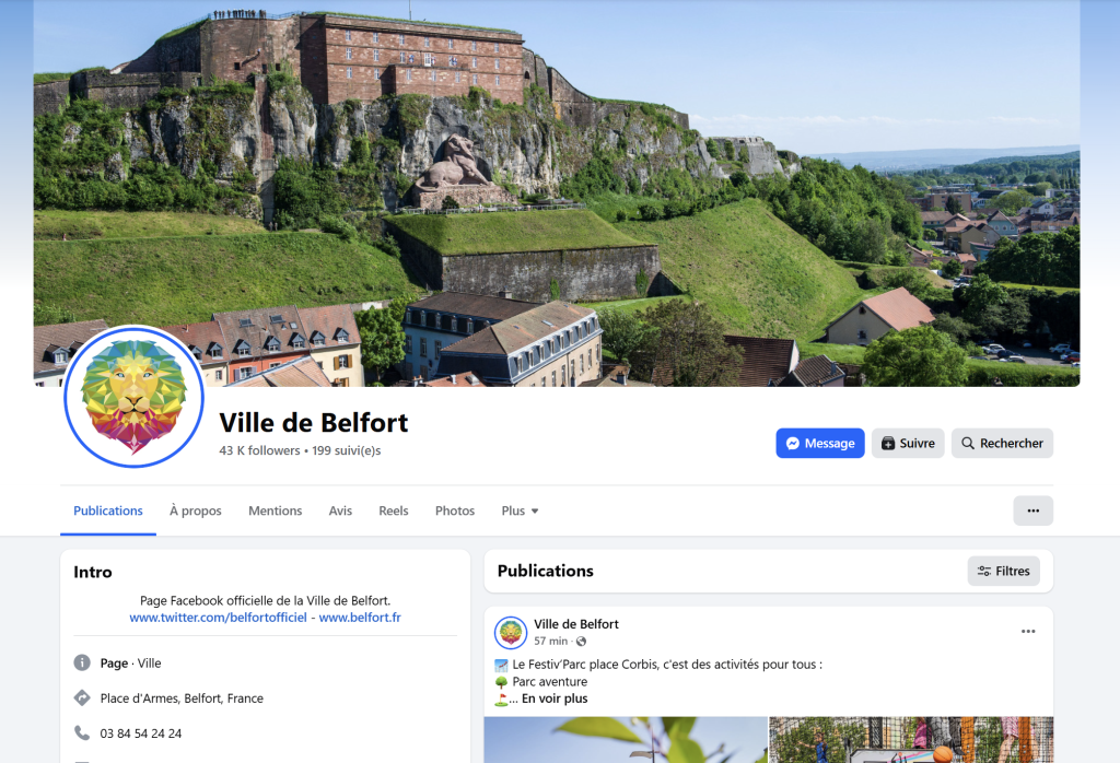 Le groupe En Commun pour Belfort pourra s'exprimer sur la page Facebook municipale. | ©Capture d'écran de la page Facebook de la Ville de Belfort