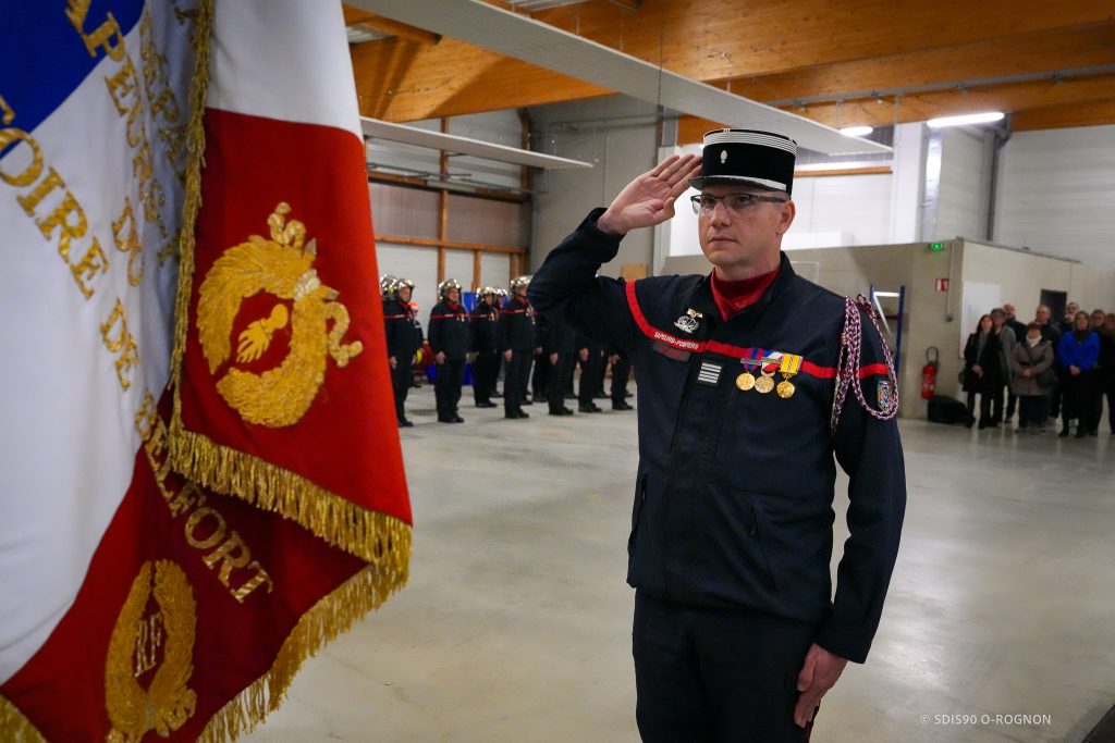 stephane_berrez_sainte-barbe_2024 Le colonel Stéphane Berrez, directeur adjoint du service départemental d'incendie et de secours du Territoire de Belfort, lors de la Sainte-Barbe 2024.