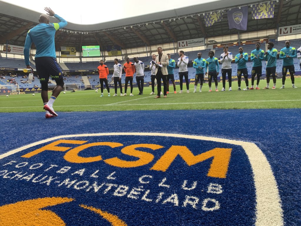 Présentation du FC Sochaux-Montbéliard version 2025-2026, le 1er août, au stade Bonal. | ©Le Trois – Thibault Quartier