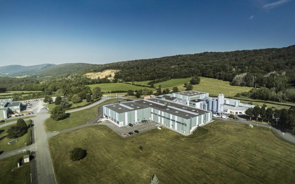 Site Delfingen d'Anteuil, vu du ciel, dans le Doubs.