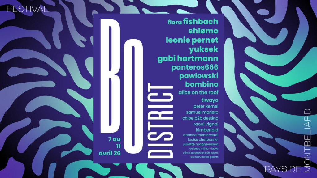 Affiche du festival BO District 2026 avec la programmation.