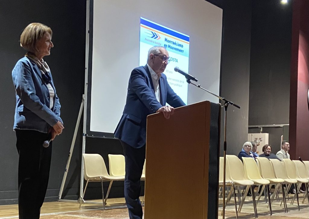 Marie-Noëlle Biguinet et Gilles Da Costa lors de l'officialisation de la liste Montbéliard en Mouvement.