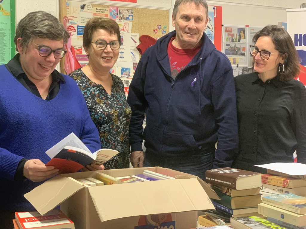 Muriel Ternant, Edith Jouquez, Jacques Meister et Sandra Joly, de la commission culture du Parti communiste français du Territoire de Belfort.