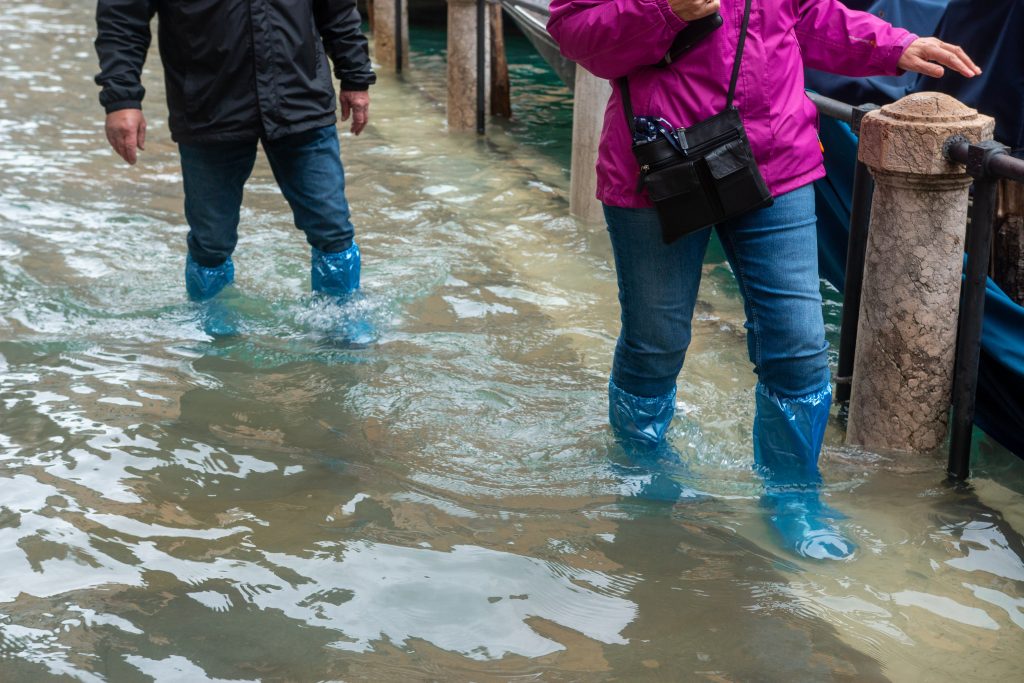 Inondation dans la ville de Venise, en Italie.