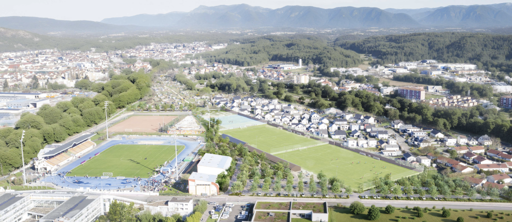 Perspective de la future plaine des sports derrière le stade Serzian de Belfort.