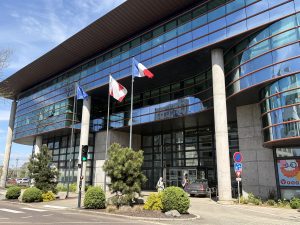 Le devanture du siège de Pays de Montbéliard Agglomération, à Montbéliard.