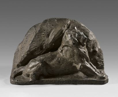 Maquette en granit de la statue du Lion de Belfort.