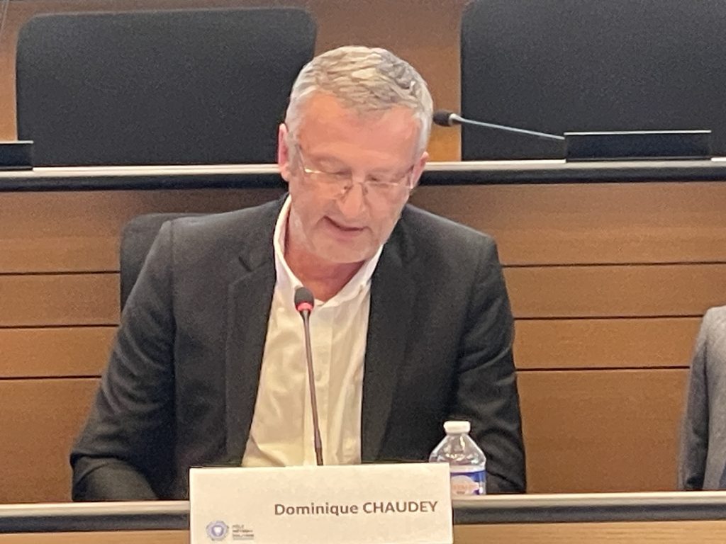 Dominique Chaudey, nouveau président du Pôle métropolitain, lors de son élection ce jeudi 21 mai 2025.