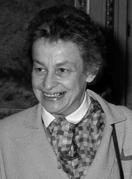 Huguette Bouchardeau lors d'une réception en 1985 à Toulouse.