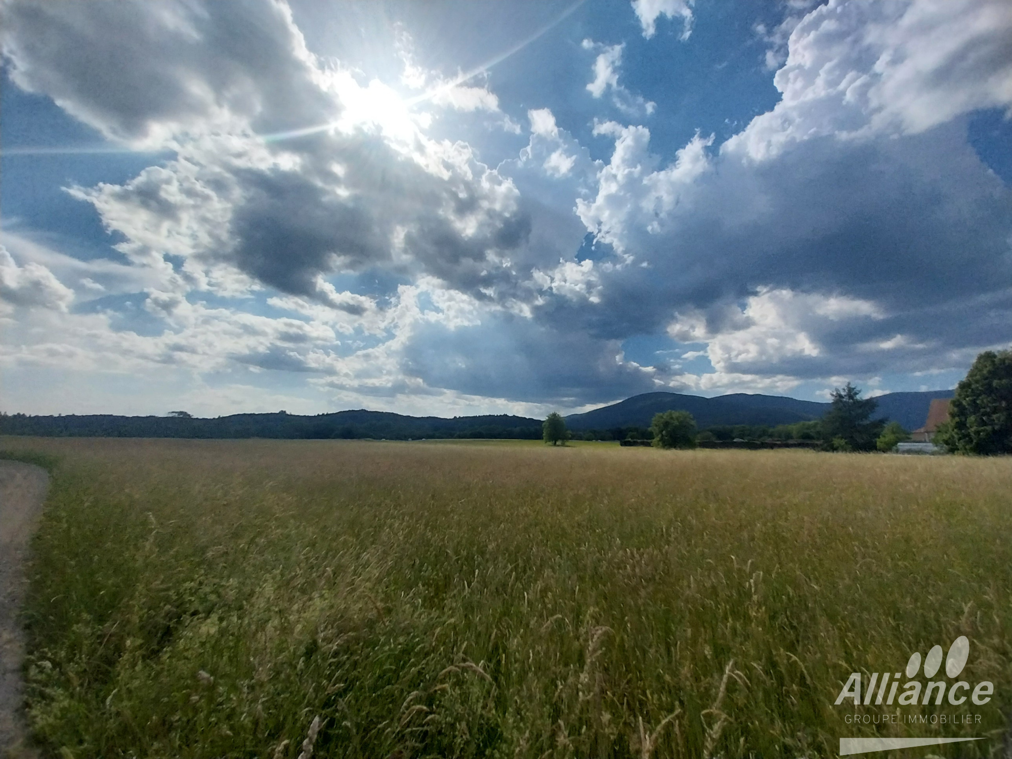 Terrain plat – Exposition Est-Sud-Ouest – Vue sur les champs