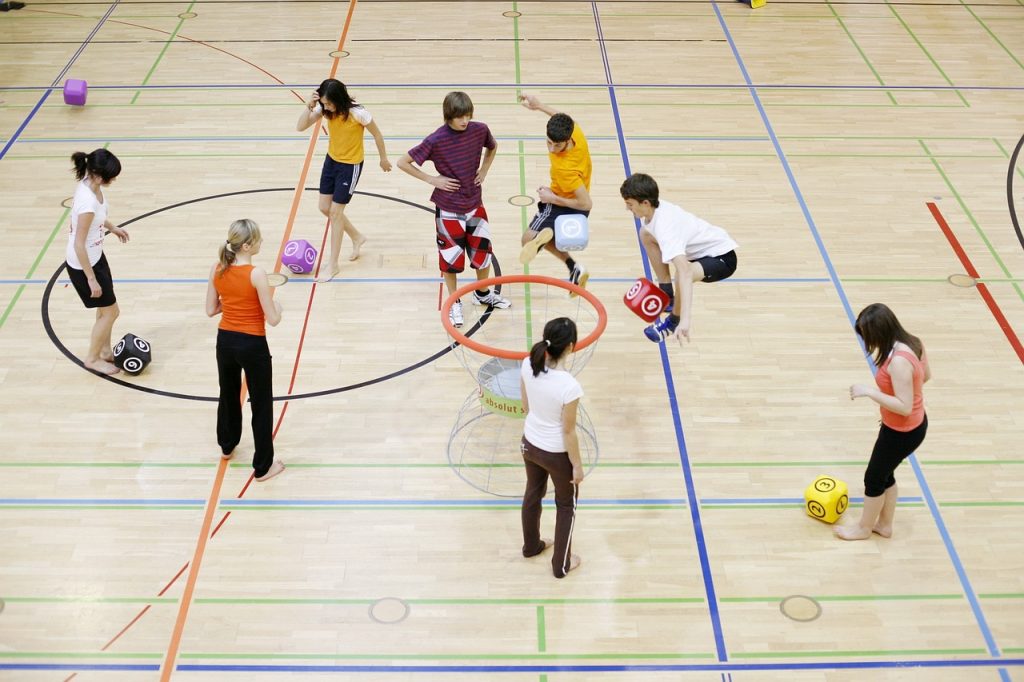 Séance de sport scolaire.