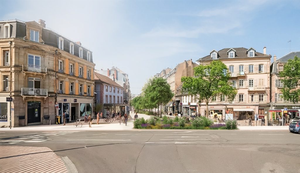 Visuel d'entre du faubourg de France via la place Corbis.