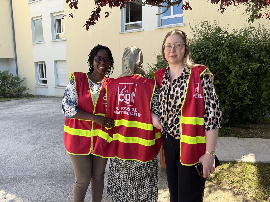 Représentantes du personnel de la grève à l'EHPAD de Montbéliard, le Doubs Rivage ce jeudi 18 juin 2026