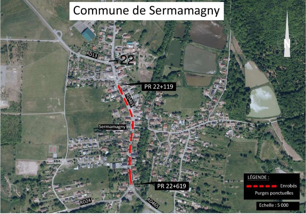 Les travaux se dérouleront sur les parties de chaussée matérialisés en rouge sur cette carte.