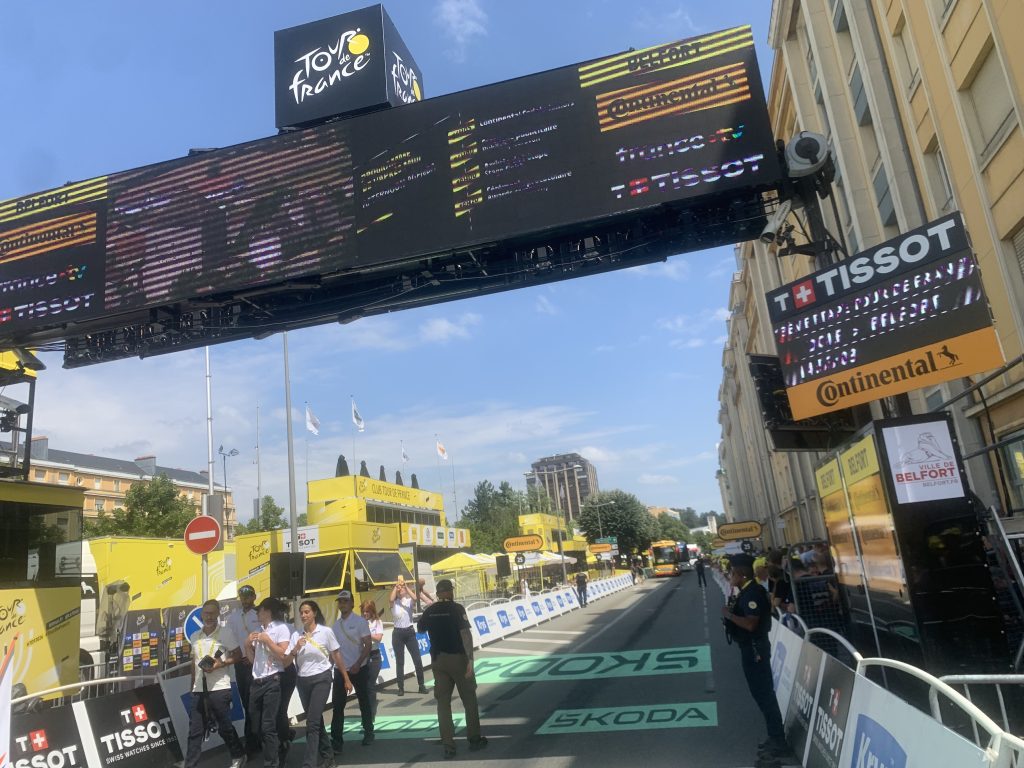 Ligne d'arrivée de la 13e étape du Tour de France, le 17 juillet 2026, à Belfort.