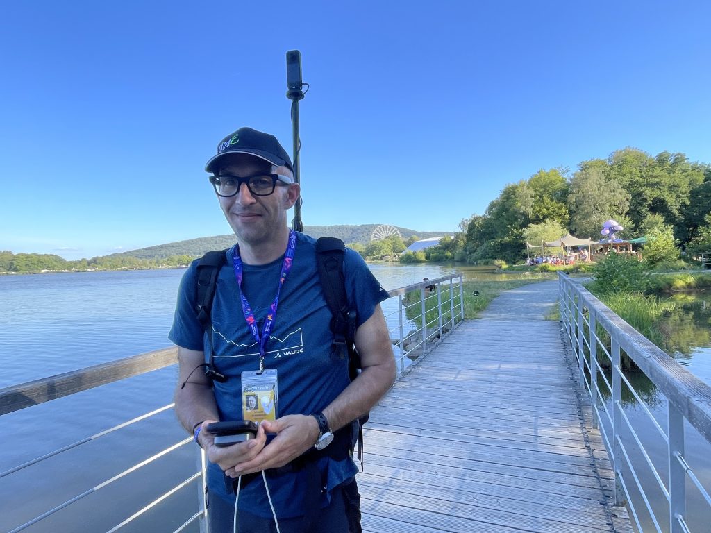 Vincent Jeannerot, dirigeant de Time prod, à Belfort, réalise 1400 clichés du site des Eurockéennes pour créer une visite virtuelle après l'événement.