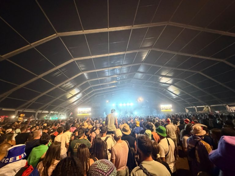 La foule encourage les Français depuis le site des Eurockéennes.